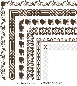 Set of Decorative vintage floral frames and Certificate borders set,Gold photo frame with corner, line floral for picture, Vector design decoration pattern style. border design is pattern