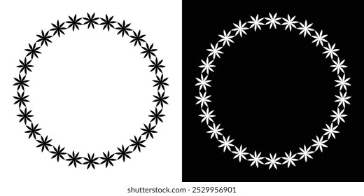 Set of decorative vintage flower border frame design isolated background. Vector