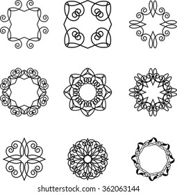 Set of decorative vintage frames
