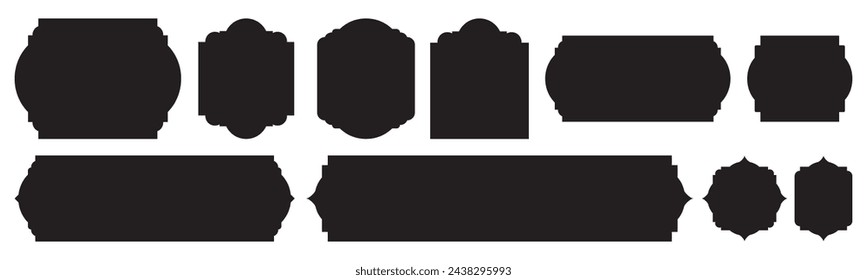 Set of decorative vintage frames. Blank retro vector design elements.