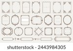 Set of Decorative vintage frames and borders. Floral ornament. Vector design