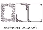 Set of Decorative vintage frames and borders. floral ornamental
silhouette rose Original vector decorative frame illustration
Vintage frames. Antique ornamental wedding borders, 
vector decorative 