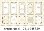 Set of Decorative vintage frames and borders set. Design elements for packaging design and invitations. Vector design. floral ornament.
