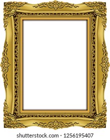 Set of Decorative vintage frames and borders set,Gold photo frame with corner Thailand line floral for picture, Vector design decoration pattern style. border design is pattern Thai art style