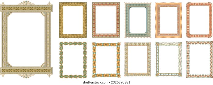 Set of Decorative vintage frames and borders set, Vector photo frame for picture