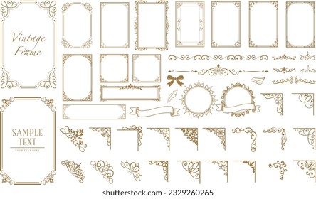 Set of Decorative vintage frames and borders set.  Vector design. floral ornament