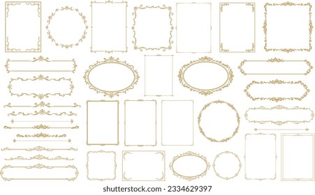 Set of Decorative vintage frames and borders. Vector design. floral ornament. - Shutterstock ID 2334629397