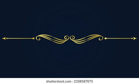Set of Decorative vintage frames and borders set, Gold photo frame with corner Thailand line floral for picture, Vector design decoration pattern style. calligraphic design. gold ornament decorate