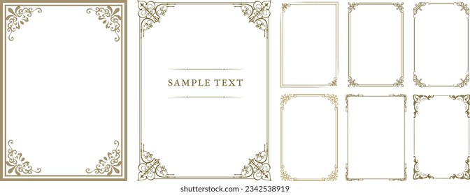 Set of Decorative vintage frames and borders set, antique frame. Vector border design