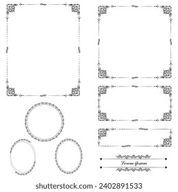 Set of Decorative vintage frames and borders. floral ornamental frame. Calligraphic frame and page decoration. Vector illustration