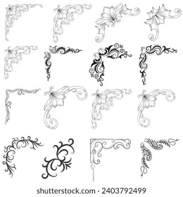 Conjunto de marcos y bordes decorativos vintage. marco floral ornamental. Marco caligráfico y decoración de páginas. Ilustración del vector