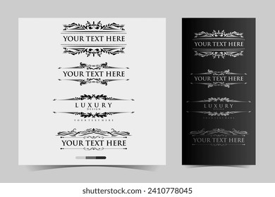 Set of Decorative vintage frames and borders set. Vector design. floral ornament.vintage typographic decorative ornament design elements set vector illustration. Labels and badges, retro ribbons, logo