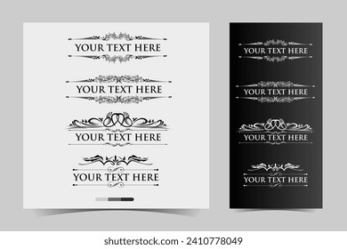 Set of Decorative vintage frames and borders set. Vector design. floral ornament.vintage typographic decorative ornament design elements set vector illustration. Labels and badges, retro ribbons, logo