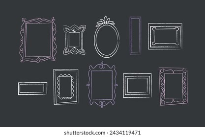Set von dekorativen Vintage-Rahmen und Rahmen. Vektor-Design, florales Ornament.