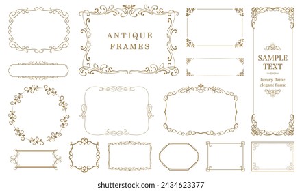 Set of Decorative vintage frames and borders. Floral ornament. Vector design.