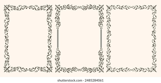 Set of decorative vintage frames and borders set Vintage frames for certificate, wedding invitation, letterhead, menu.