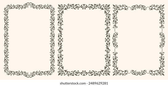Set of decorative vintage frames and borders Vintage frames for certificate, wedding invitation, letterhead, menu.