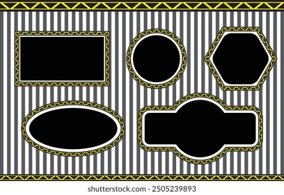 Set of Decorative vintage frames and borders. Vector design. floral ornament.
