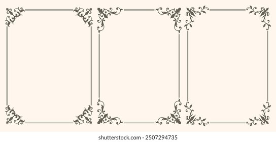 Set of Decorative vintage frames and borders set Vintage frames for certificate, wedding invitation, letterhead, menu.