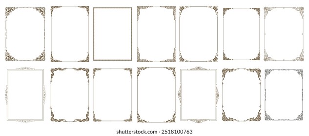 Set of decorative vintage frames and borders