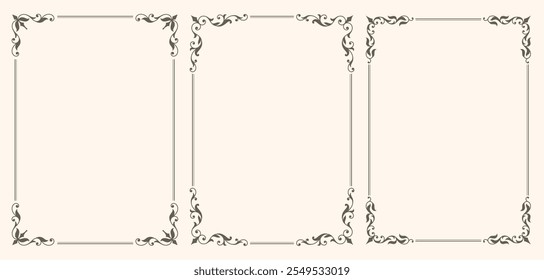 Set of Decorative vintage frames and borders set Vintage frames for certificate, wedding invitation, letterhead, menu.