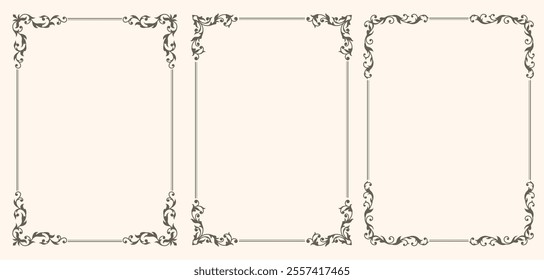 Set of Decorative vintage frames and borders set Vintage frames for certificate, wedding invitation, letterhead, menu.