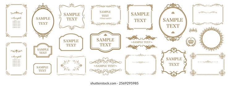 Set of Decorative vintage frames and borders set. Vector design. floral ornament. Vintage typographic decorative ornament design elements.