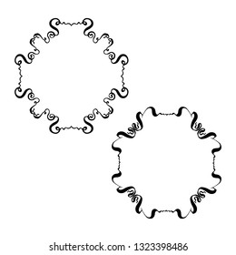 set of decorative vintage frames. ink and brush drawn by hand vector