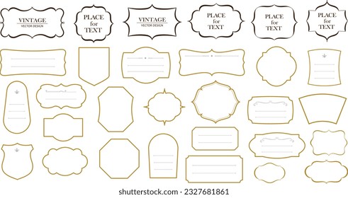 Set of decorative vintage frames. Vector ornamental label frames, border