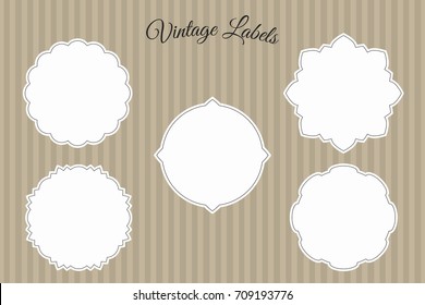 Conjunto de marcos decorativos vintage.Labels Diseño Ilustración vectorial de elementos.