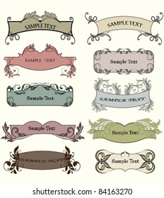 set of decorative vintage labels