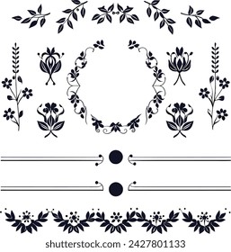 set of decorative vintage vector