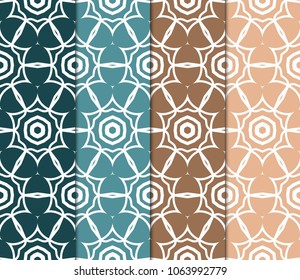 Set of Decorative wallpaper for interior design. Modern geometric ornament. Seamless vector illustration