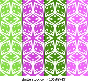 Set of Decorative wallpaper for interior design. Modern geometric ornament. Seamless vector illustration