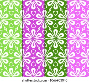 Set of Decorative wallpaper for interior design. Modern geometric ornament. Seamless vector illustration