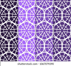 Set of Decorative wallpaper for interior design. Modern geometric ornament. Seamless vector illustration