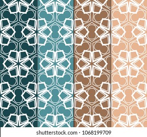 Set of Decorative wallpaper for interior design. Modern geometric ornament. Seamless vector illustration