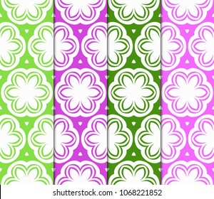 Set of Decorative wallpaper for interior design. Modern geometric ornament. Seamless vector illustration