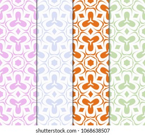 Set of Decorative wallpaper for interior design. Modern geometric ornament. Seamless vector illustration