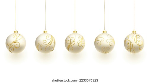 set of decorative xmas bauble element for christmas design 