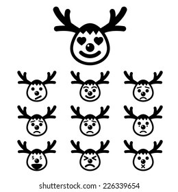 Set of deep icon emotions face, vector illustration