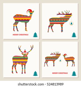 Set of deer cards. Merry Christmas!