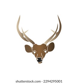 set of deer head logo, icon, isolated on white background. animal, head, deer, deer head, stag, buck, reindeer, horn, hunt, hunting, hunter, deacoration, sticker, clipart, simple, vector illustration