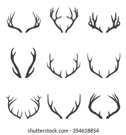 Set Deer Horns Vector Eps8 Illustration Stock Vector (Royalty Free ...