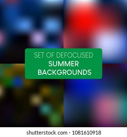 Set of defocues summer backgrounds