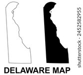 Set of Delaware map, united states of america. Flat concept icon vector illustration .