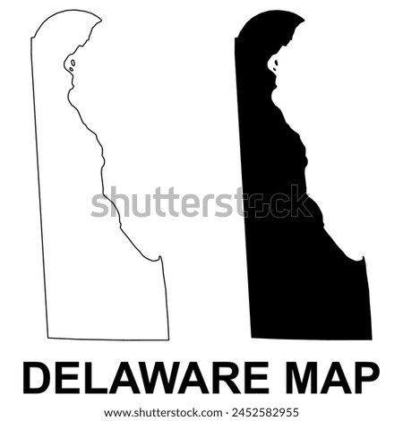 Set of Delaware map, united states of america. Flat concept icon vector illustration .