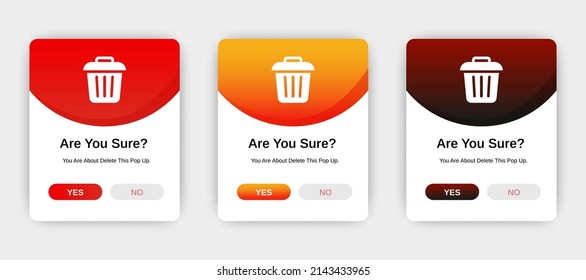 Set von Popup-Banner mit flachem Design auf weißem Hintergrund löschen. Professionelles Web-Design, voller Satz von Elementen. Benutzerfreundliche Design-Materialien.