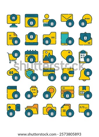 set of delete remove filled outline icon vector illustration