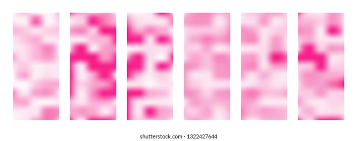 set of delicate pink blur banners, template for design 